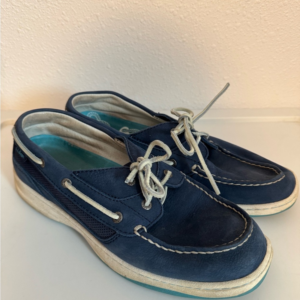 LL Bean loafers boat shoes.